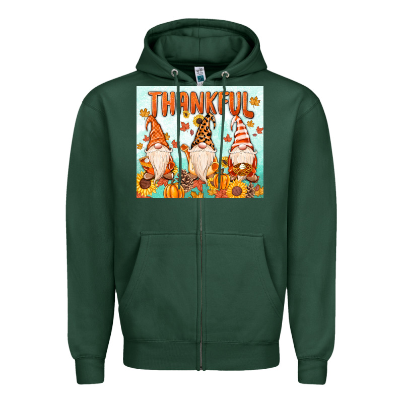 Thankful Gnome Zipper Hoodie by MaliasSmallBusiness | Teevron