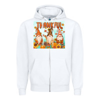 White thankful gnome Zipper Hoodie - MaliasSmallBusiness