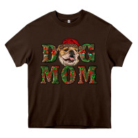 Chocolate Brown english bulldog mom christmas Heavy Core Tee - RanaPortraitStore