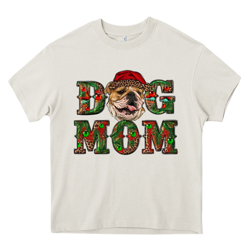 English Bulldog Mom Christmas Heavy Core Tee by RanaPortraitStore | Teevron