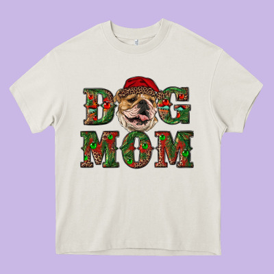 English Bulldog Mom Christmas Heavy Core Tee Designed By Ranaportraitstore