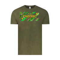 Vintage Olive leopar and cowhide with cheers Vintage Tee - AdoDesignShop