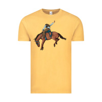 Vintage Mustard bucking bronco cowboy rodeo Vintage Tee - Artiststas