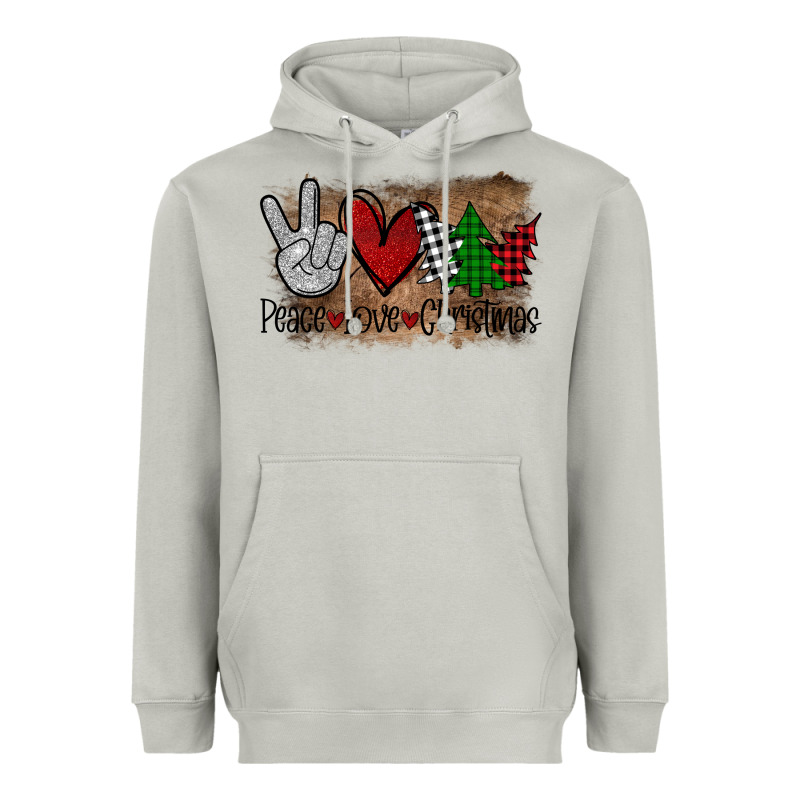 Peace Love Christmas Heavyweight Hoodie by Bettercallsaul | Teevron