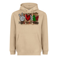 Mushroom Peace Love Christmas Heavyweight Hoodie - Bettercallsaul
