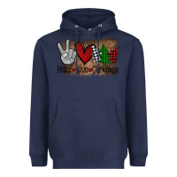 Navy Peace Love Christmas Heavyweight Hoodie - Bettercallsaul