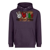 Plum Peace Love Christmas Heavyweight Hoodie - Bettercallsaul