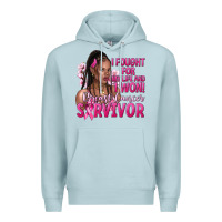 Blue Mist i fought for my life and i won afro woman Premium Hoodie - NancyCooperArtShop