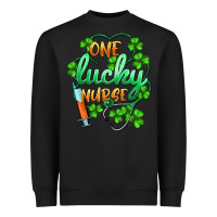 Black st.patricks one lucky nurse Heavyweight Sweatshirt - BarkalooDesign