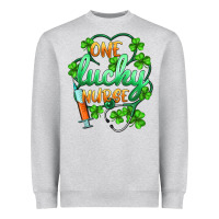 Heather Grey st.patricks one lucky nurse Heavyweight Sweatshirt - BarkalooDesign