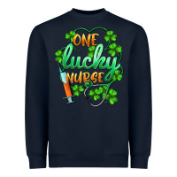 Navy st.patricks one lucky nurse Heavyweight Sweatshirt - BarkalooDesign
