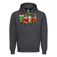 Smoke Christmas tractor coffee cup Zipper Hoodie - NancyCooperArtShop