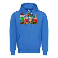 True Royal Christmas tractor coffee cup Zipper Hoodie - NancyCooperArtShop