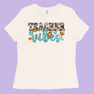 Teacher Vibes Ladies Tee Designed By Jahusdesignshop
