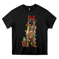 Black christmas german shepherd Heavy Core Tee - RanaPortraitStore