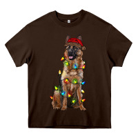 Chocolate Brown christmas german shepherd Heavy Core Tee - RanaPortraitStore