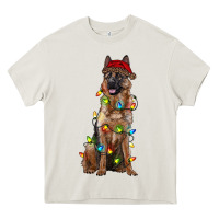Cream christmas german shepherd Heavy Core Tee - RanaPortraitStore