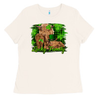 Bone st patrick's day lucky cow family Ladies Tee - RanaPortraitStore