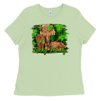 St Patrick's Day Lucky Cow Family Ladies Tee | Teevron