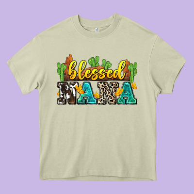 Blessed Nana Heavy Core Tee Designed By Zillion Design Studio