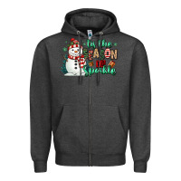 Charcoal Heather tis the season to sparkle snowman Zipper Hoodie - MaliasSmallBusiness
