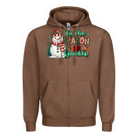 Chestnut tis the season to sparkle snowman Zipper Hoodie - MaliasSmallBusiness