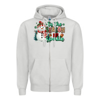 Dove Grey tis the season to sparkle snowman Zipper Hoodie - MaliasSmallBusiness
