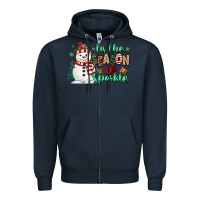 Navy tis the season to sparkle snowman Zipper Hoodie - MaliasSmallBusiness