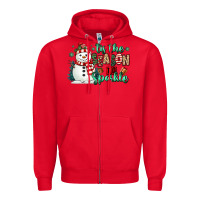 Red tis the season to sparkle snowman Zipper Hoodie - MaliasSmallBusiness