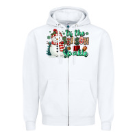 White tis the season to sparkle snowman Zipper Hoodie - MaliasSmallBusiness