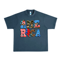 Midnight Navy america with heart Urban Heavy Tee - AdoDesignShop