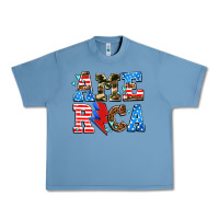 Pebble Blue america with heart Urban Heavy Tee - AdoDesignShop
