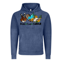 Vintage Denim peace love  bullskull Vintage Hoodie - AdoDesignShop