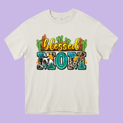 Blessed Mom Heavy Core Tee Designed By Zillion Design Studio