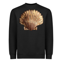 Black Japanese Scallop Shell Heavyweight Sweatshirt - LillyAllenDesigns