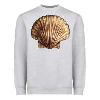 Heather Grey Japanese Scallop Shell Heavyweight Sweatshirt - LillyAllenDesigns