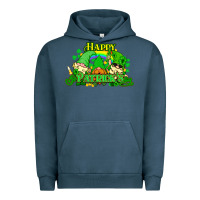 Pigment Midnight Navy St. Patrick's Day gnomes Urban Hoodie - HowdyJamesFarm