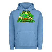 Pigment Pebble Blue St. Patrick's Day gnomes Urban Hoodie - HowdyJamesFarm