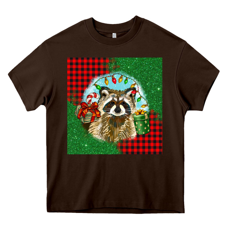 Christmas Raccoon Heavy Core Tee by BarkalooDesign | Teevron