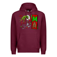 Burgundy Christmas Character Nurse Premium Hoodie - NancyCooperArtShop