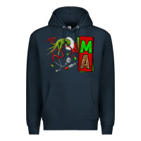 Navy Christmas Character Nurse Premium Hoodie - NancyCooperArtShop