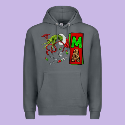 Christmas Character Nurse Premium Hoodie Designed By Nancycooperartshop