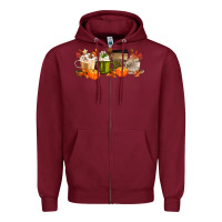 Burgundy pumpkin spice Zipper Hoodie - MaliasSmallBusiness