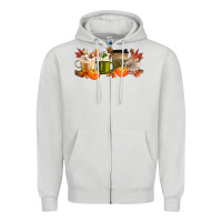 Dove Grey pumpkin spice Zipper Hoodie - MaliasSmallBusiness