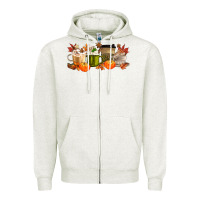 Oatmeal Heather pumpkin spice Zipper Hoodie - MaliasSmallBusiness