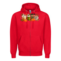 Red pumpkin spice Zipper Hoodie - MaliasSmallBusiness