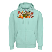 Seafoam pumpkin spice Zipper Hoodie - MaliasSmallBusiness