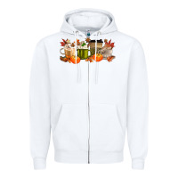 White pumpkin spice Zipper Hoodie - MaliasSmallBusiness