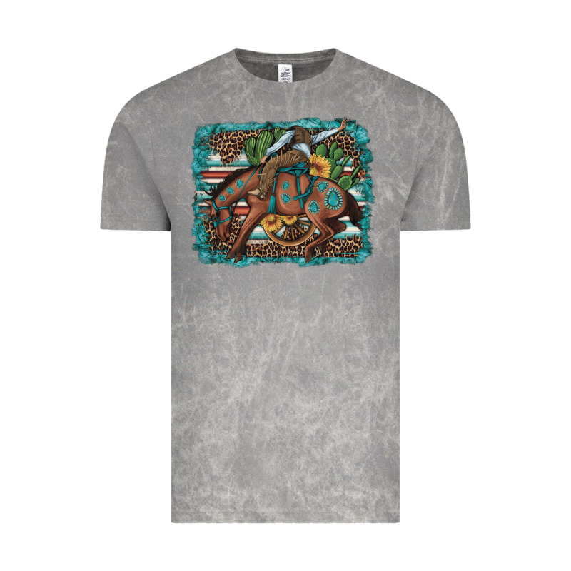 Bucking Bronco Cowboy Rodeo Cactus And Sunflowers Vintage Tee by Artiststas | Teevron