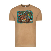Vintage Camel bucking bronco cowboy rodeo cactus and sunflowers Vintage Tee - Artiststas